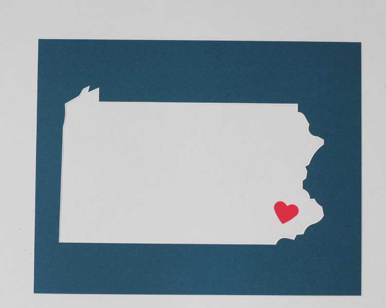 11x14 Custom Personalized State Photo Mat Anniversary Wedding Collage ST100