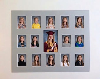 School Photo Mat - Fits 16x20 Frame - Multi Opening - Custom Color (M105)