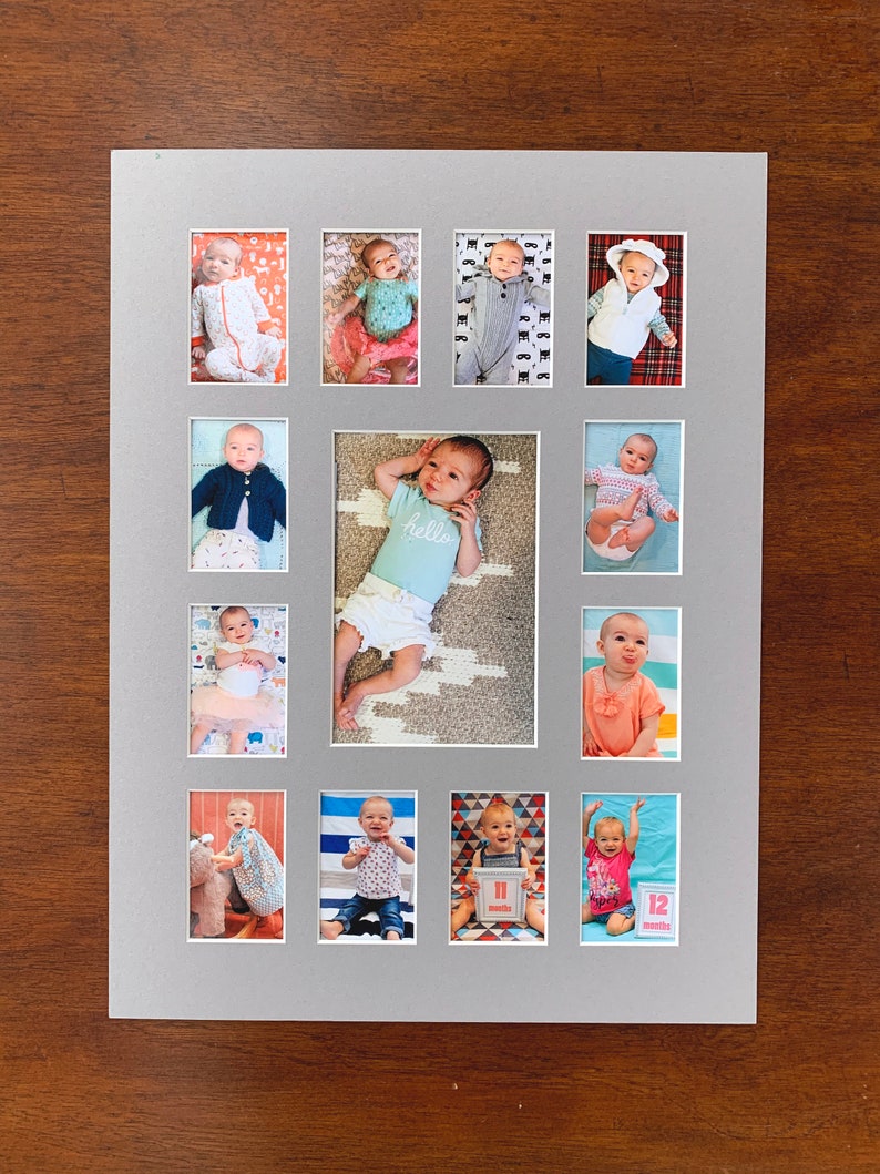 Monthly Baby Milestone Photo Mat Fits 12x16 Frame Multi Opening Custom Color M145 Etsy