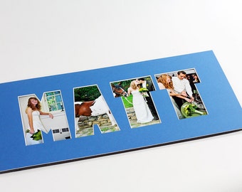 Name / Word Photo Mat - Personalized Custom Cut Matting - Frame Ready (N100)