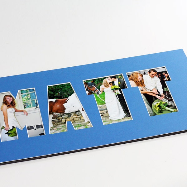 Name / Word Photo Mat - Personalized Custom Cut Matting - Frame Ready (N100)