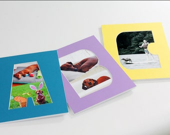 Letter Photo Mat - Collage de fotografía - Niños - Color personalizado - Niños (A100)