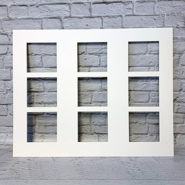 Instagram Collage Photo Mat - Fits 16x20 Frame - Multi Opening - Custom Color (M115)