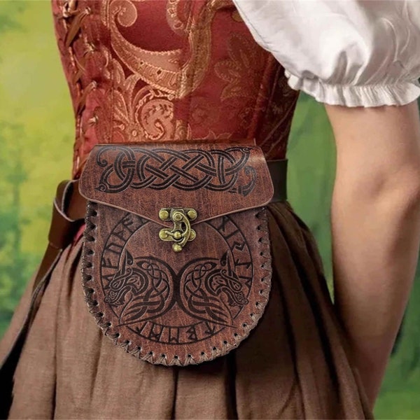 Medieval fanny pack, Medieval Viking LARP role-play costume, literary retro fanny bag