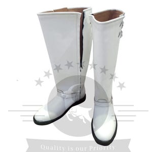 Men&#39;s Horse Riding White Leather Boots, Equestrian Handmade Leather Boots, Men Real Leather Riding Over Knee Boots Shoes, Wedding Gifts Boot