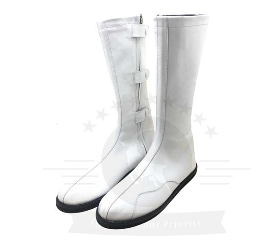 Custom wrestling shoes, Handmade Wrestling Long Boots, Wrestling Long Boots, Handmade 100% Real Leather, Black & White Customizable Colors