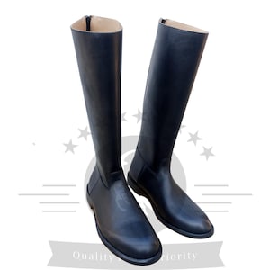 Handgefertigte schwarze Herrenstiefel, schwarze Herrenstiefel, schwarze Reiterstiefel, schwarze Lederstiefel für Herren, Geschenke