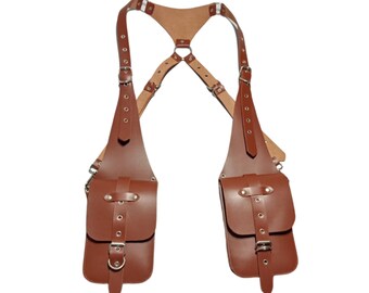 Sac étui en cuir, Sac bandoulière en cuir véritable, Sac de festival en cuir, Sac harnais en cuir pour homme, Étui pour téléphone, Étui portefeuille