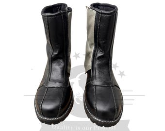 Mandalorian Black Boots, Men's Star Wars Mandalorian Costume Shoes, Cosplay Leather Shoes For Men's, Husband Gifts