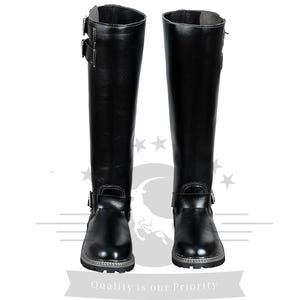 Horse Ridding schwarze Gummisohle Stiefel | Lange Reitstiefel aus Ziegenleder | Handgefertigte Herren Hohe Reitstiefel mit Gummisohle