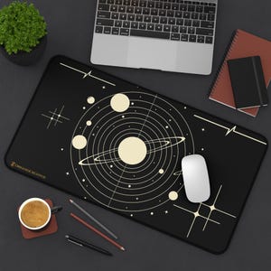 Sous-main personnalisé avec carte des étoiles, sous-main minimaliste personnalisé avec ciel nocturne, décoration de bureau avec constellations célestes, cadeau d'astronomie unique pour lui et elle