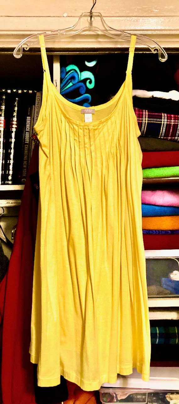 Hanro Nightgown Juliet L Yellow Babydoll X-large Dress 14-16 Cotton Lemon  Negligée Pleated Pleats Vintage Gently Used 