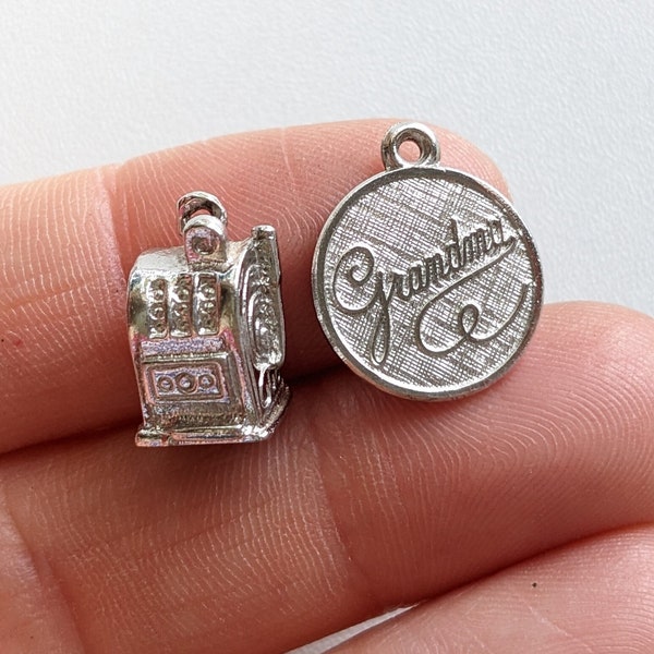 Sterling zilveren oma en slotmachine charmes gokset, beide sterling zilveren casinoweddenschappen gok DP11