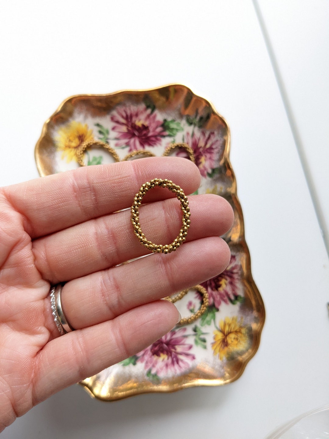 HUGE Vintage Twisted Brass Jump Rings Oval Jump Rings Textured Patina