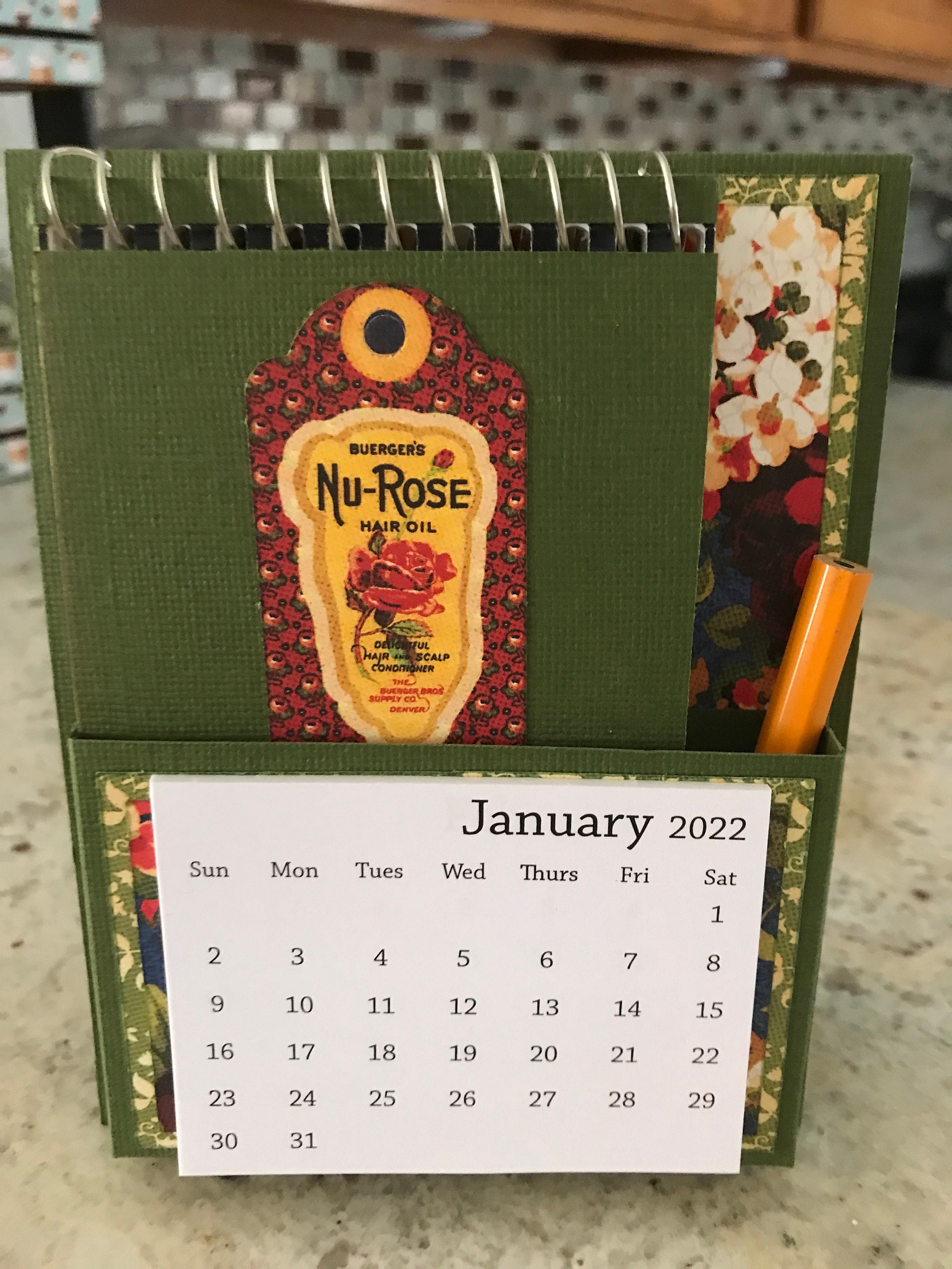 Handmade Mini 2022 Desk Calendar with Matching Notepad Etsy