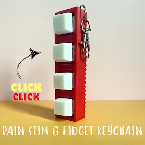 Mechanical Clicky Fidget Keychain Pain Stim Anxiety Relief Toy & Bag Charm Fidget Toy Adult Clicker Stress Relief Pain Seeking Stim Toy