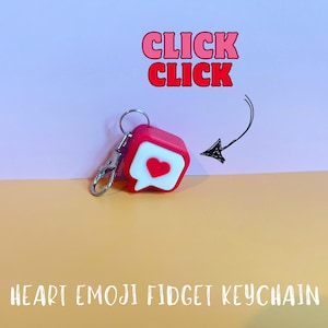Mechanical Clicky Fidget Keychain Bag Charm Fidget Toy Adult Clicker Stress Relief Heart Keychain adhd fidget stim toy Keyboard Fidget