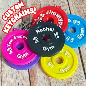 Personalized Gym Gift | Custom Weight Keychain for Him | Weightlifting & Crossfit Accessory