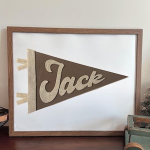 Framed Custom Name Pennant Flag- 16x20