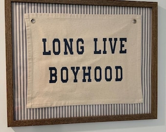 Framed Long Live Boyhood - Navy 16x20