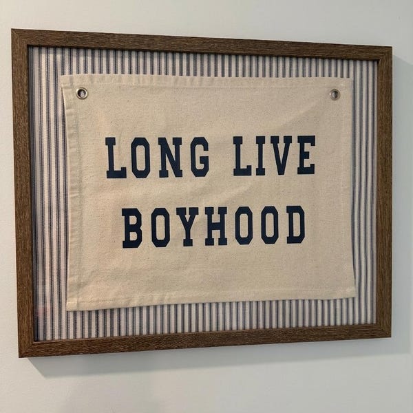 Framed Long Live Boyhood - Navy 16x20