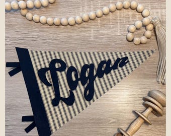 Custom Felt Name Pennant Baby Shower Gift Vintage Nursery Wall Art