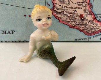 Vintage Beckoning Mermaid Collectible Miniature Figurine