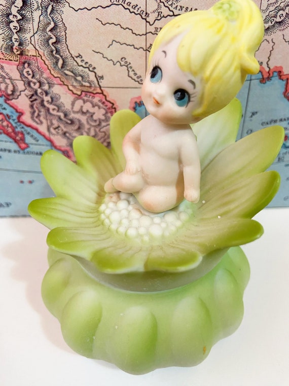 Vintage Baby Fairy Pixie On A Flower Collectible … - image 5