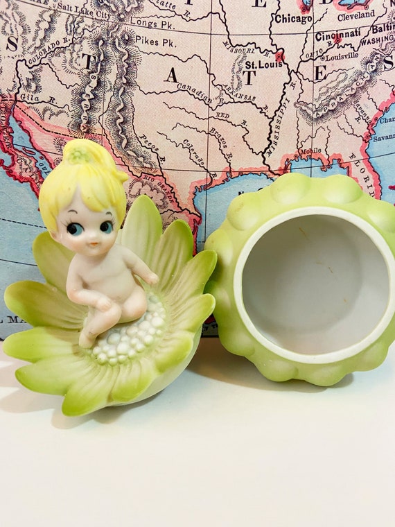 Vintage Baby Fairy Pixie On A Flower Collectible … - image 9