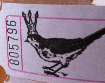 Vintage Style Hand Stamped Royal Crowned Bird Carnival Tickets