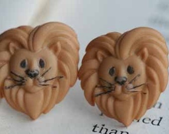 Into the Wild Lion Stud Post Earrings