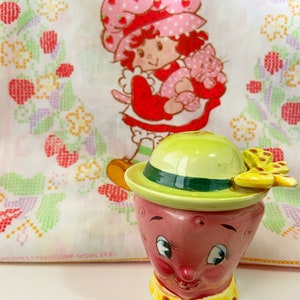 Rare Vintage Happy Strawberry Collectible Salt and Pepper Shakers or Cake Topper image 9