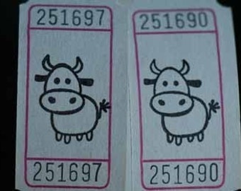 Vintage Style Hand Stamped Running Of The Bulls Carnival Tickets
