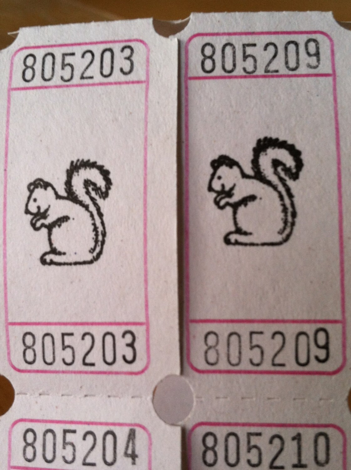Vintage Style Hand Stamped Squirrel Carnival Tickets Etsy
