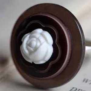 Hot Cocoa Chocolate Button Ring image 1