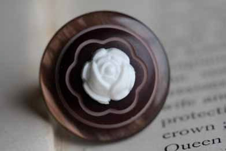 Hot Cocoa Chocolate Button Ring image 5