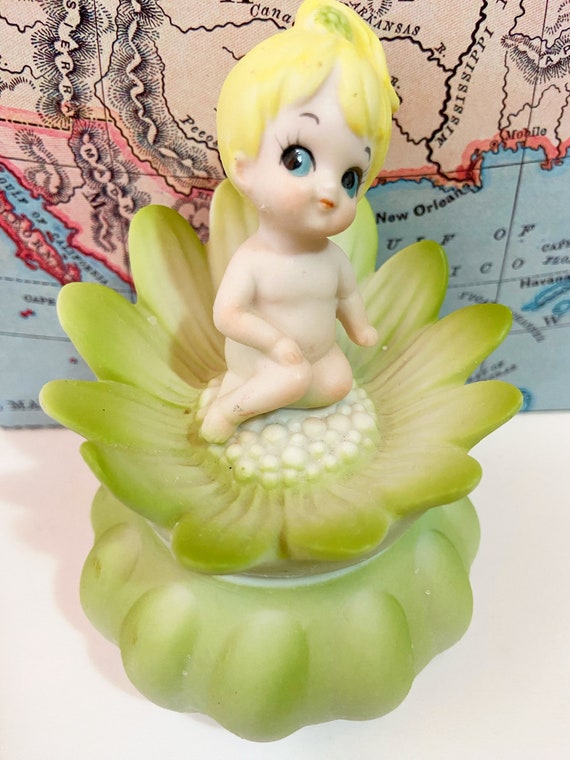 Vintage Baby Fairy Pixie On A Flower Collectible … - image 7