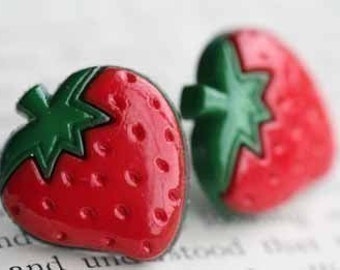 Strawberry Blast Stud Post Earrings