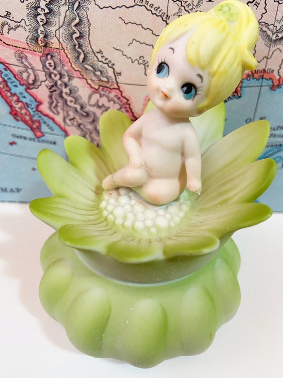 Vintage Baby Fairy Pixie On A Flower Collectible … - image 6