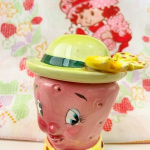 Rare Vintage Happy Strawberry Collectible Salt and Pepper Shakers or Cake Topper image 5