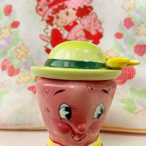 Rare Vintage Happy Strawberry Collectible Salt and Pepper Shakers or Cake Topper image 6