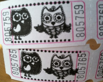 A Tale of Two Owls Vintage Style Hand Stamped Carnival Tickets