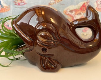 Vintage Whale Collectible Pottery Ashtray or Planter or Catchall