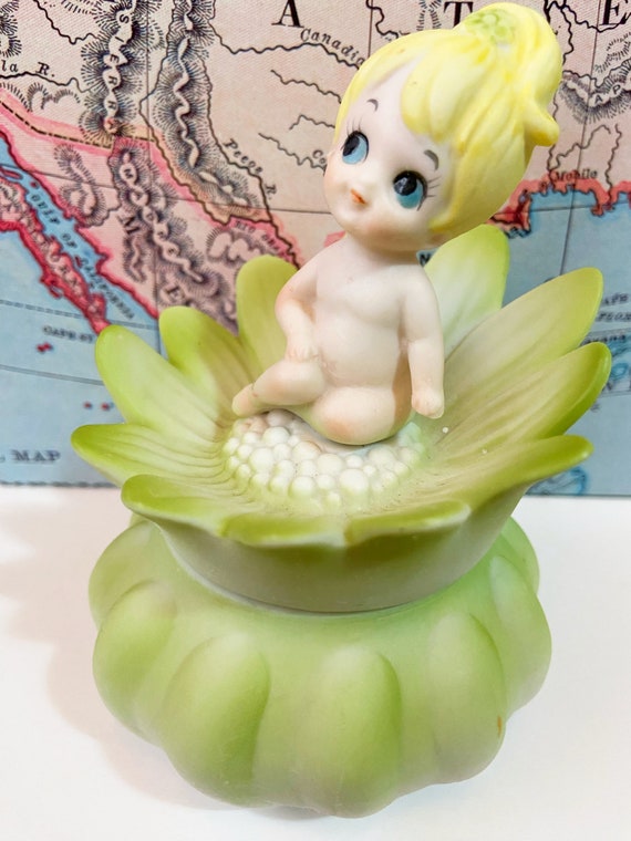Vintage Baby Fairy Pixie On A Flower Collectible … - image 8