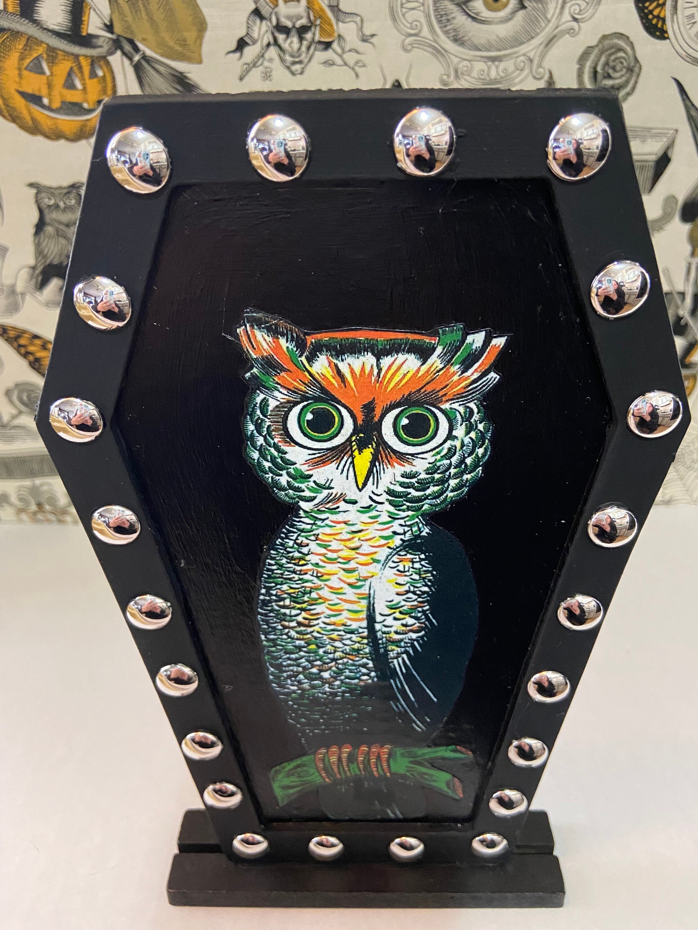 Vintage Inspired Owl Collectible Halloween Dummy Board