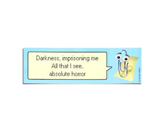 Clippy Darkness Bumper Sticker: Funny Y2K Retro Waterproof Car Decal