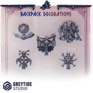 Primal Hounds Backpack Decorations | RPG Tabletop Miniature Wargaming Grim-Dark Sci-Fi Fantasy DnD OPR Proxy 5e