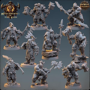 Bande orc | Mercenaires du Vide | Miniature de table Wargaming Grim-Dark Sci-Fi Fantasy D&D OnePageRules Proxy