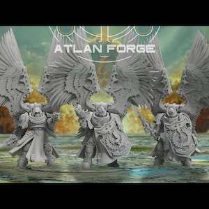 Veterans | Angelic Knights | RPG Tabletop Miniature Wargaming Grim-Dark Sci-Fi Fantasy DnD OPR Proxy 5e