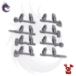 Warden 2-Hand Weapons | RPG Tabletop Miniature Wargaming Grim-Dark Sci-Fi Fantasy DnD OPR Proxy 5e